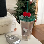 Ins Starbucks Cute kitty Straw Cup Co-Branded Water Cup ins Style Same Style Hello kitty Coffee Cup 