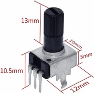 High efficiency 50PCS RV09 Potentiometer 12.5mm Shaft 3Pin 1k 2k 5k 10k 20k 50k 100k 200K 500K 1M 09
