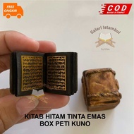 STAMBUL HITAM TINTA EMAS BOX PETI KUNO ISTAMBUL ALQURAN MINI