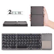 【 Ready Stock 】 B033 Mini Foldable Wireless Portable Bluetooth Keyboard With Touchpad For Windows An