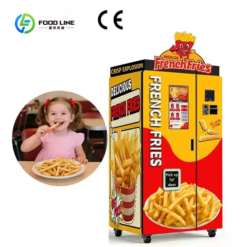 Customized 110v 60hz 4G Pay by Card Smart Automatic Vending Hot Food Fired Chicken French Fries Mach