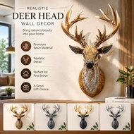 3D Deer Head Statue Wall Mounted Resin Animal for Gallery Decor EHJA OL8I WVSC HMVF X2G2 QEQY HHBO