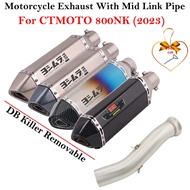 For CFMOTO 800NK 800NK NK 800 2023 Motorcycle Exhaust Escape Modify Connecting With Mid Link Pipe Bi