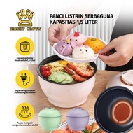 Bright Crown Panci Listrik Portable1.5L Mangkok Rice Cooker Mini Lapisan Keramik Anti Lengket