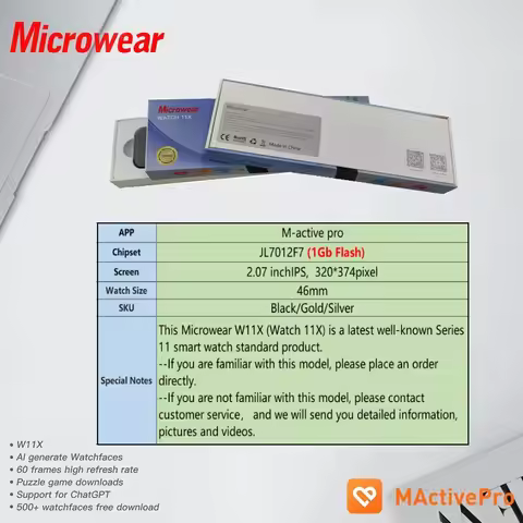 Comparable Amoled Screen W11 X Series 11 Smart Watch 11X ChatGPT 1GB ROM 46mm Compass Gesture Microw