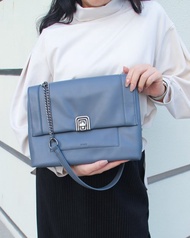 小香風純素皮革 Gracelyn 中型斜孭袋/ 上肩袋 藍莓色