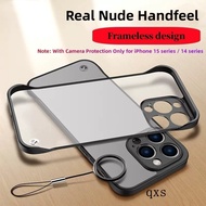 Bezel-free textured frosted case for iPhone 11 15 14 13 12 16  pro max 14/15  lpus 16