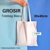12 Pcs Totebag Blacu Polos 30X40Cm Grosir | Tas Kanvas