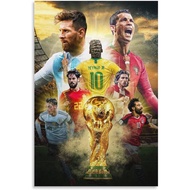 Messi & Ronaldo Poster 2 Wall Art Decor Print Picture Paintings For Living Room Bedroom Decoration U