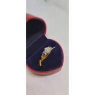 Cincin Berlian Bajet Swiss Cantik Baru Emas 585