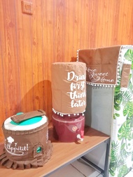 Shafiyyah.Sarban Cover Galon cover Kulkas dan cover Magiccom Quotes (Variasi Coklat)