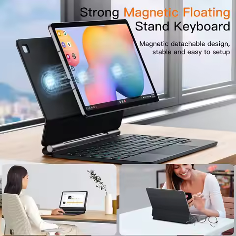 Magic Keyboard Case for Samsung Galaxy Tab S6 Lite 10.4 Inch 2024/2022/2020 Keyboard Magnetic Floati