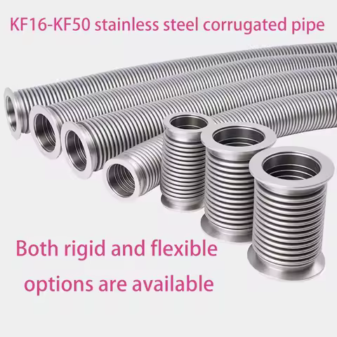 KF16-KF50 Corrugated Rigid Flexible Tube Stainless Steel Vacuum Bellows Hose100mm-1500mm