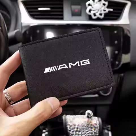 1pc Car Driver License Holder Leather Credit Card Wallet Cover For Mercedes Benz AMG A B C E CLA W21