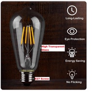 TLM E27 Mentol LED Edison Bulb ST64 / 40W Filament - G80 / 4W LED / E27 Bulb Retro Vintage Mentol La