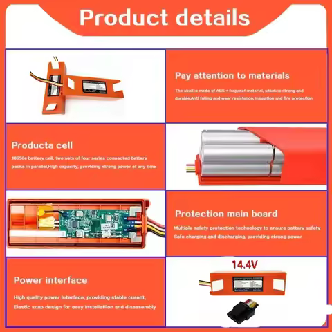 Battery Roborock 202614.4V 12800mAh Replacement Battery For Roborock S6 S7 MaxV Q5 Q7 MAX Robot Vacu