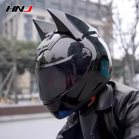 HNJ Motorcycle Helmet Bat Personality Capacetes Full Face Helmet Electric Motobike Casco Moto Racing