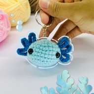 Mini Knitted Keychain Souvenir | Axolotl Crochet | Crochet Amigurumi Keychain