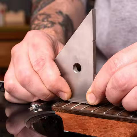 Guitar Fret Leveling Tool 4-Side Fret Kisser Stainless Steel Guitar Fret Leveler File for Electric/A