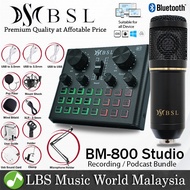 BSL BM-800 Studio Condenser Microphone - V8 Plus Bluetooth USB Sound Card Package Mic for Live Recor