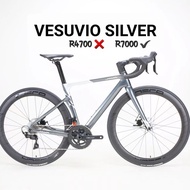 sepeda balap roadbike java vesuvio 2023 uci approved 700c carbon r7000 - silver 48