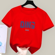 colar tshirt Tee Shirt Kawai Breathable Child Short Sleeve T-shirt Cartoon Letter Print Basic Design baju budak perempuan 10 tahun korea 0