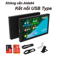 5inch 5.2 inch TURZX Turing Smart Screen displays PC parameters without aida64