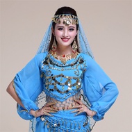 ชุดระบำหน้าท้องแบบใหม่เสื้อชุดการแสดงเต้นรำอินเดียแบบตะวันออกชุดเสื้อท่อนบนแขนยาวผู้หญิง