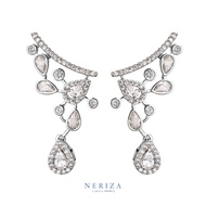 Neriza Jewelry/ ต่างหูระย้าออกงานเพชรสังเคราะห์ ประกายเทียบเท่าเพชรแท้ NE146