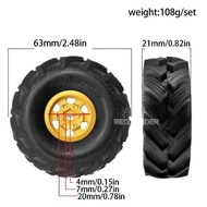 1.0 Beadlock Wheels and MUD Tires Set for 1/24 1/18 RC Crawler Car SCX24 TRX4M FCX24M FCX18 TRX4M UT