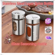 Stainless Steel Layer Spice Bottle Glass Seasoning Bottle Spice Bottle Pepper Bottle Spice Storage C