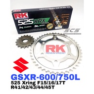 RK Sprocket Set SUZUKI GSX-R750L 600 525 KRX X-Ring Black Gold Chain Rantai Xring GSXR 750L GSX 750 