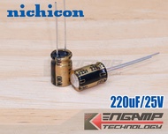 (10ตัว) [E-CAP] 220uF/25V 85 C Nichicon FW(M) 8x12mm P=3.5mm