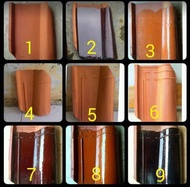 genteng Glazer Jatiwangi warna merah hitam dekorasi rumah atap miniamlis tanah liat proses dibakar