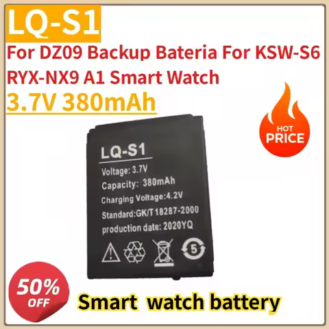 New 3.7V 380mAh LQ S1 W9 SmartWatch Battery Rechargeable Li-ion Battery For DZ09 Backup Bateria KSW-