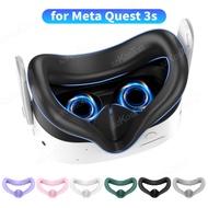 หน้ากากปิดหน้า VR ซิลิโคนสำหรับ Meta Quest 3หน้ากากอินเตอร์เฟซหน้ากันเหงื่อเบาะกันแสงฝาครอบใบหน้าอุป