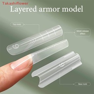 (Takashiflower) Sandwich Dual Nail Forms 280pcs 14 Size Extensions-Dual Forms Coffin Almond Nail For