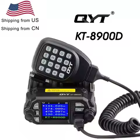 QYT KT-8900D 25W Dual band Quad Display 136-174&400-480MHz Large LCD Display Mobile Radio KT8900D