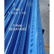 Besi Angle Rak lubang 5 kaki/Besi Rak /Slotted angle bar/ Besi Rak Almari (READY STOCK)