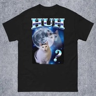HUH Funny Dank Cat Meme Tee Shirt Gift for Woman Ugly Shirts Unhinged T-shirt xs-3xl