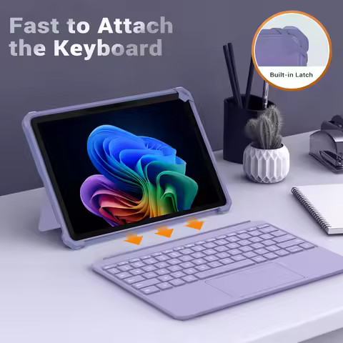 Case for Microsoft Surface Pro 12 Inch 2025,All-in-One Protective Rugged Cover with Back Pen Holder,