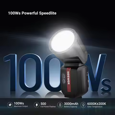 Flash ﻿ NEEWER Z3R 100Ws 2.4G TTL Round Head Speedlite For Canon Nikon Sony, 1/8000s HSS, Touchscree