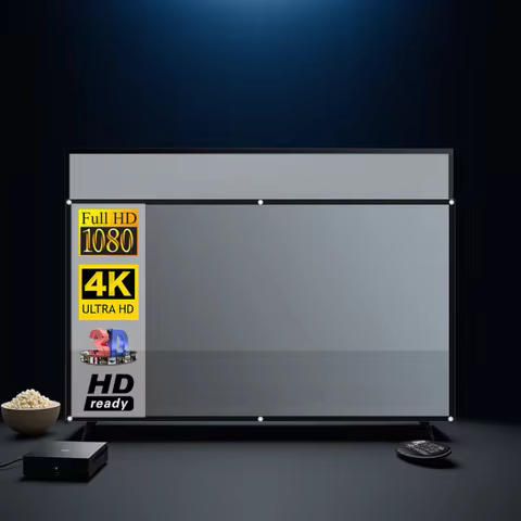 Salange Projector Screen 16:9 Metal Anti Light Curtain Reflective Fabric Cloth For YG300 XGIMI H3 HA