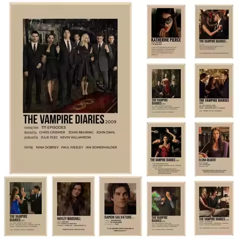 Vampire Diary Movies Canvas Paintings Retro Canvas Murals