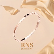 [Ready Stock] RNS Titanium Gold Plated Bangle Hexagram Link Fashion Elegant Woman Gelang Rantai Tang