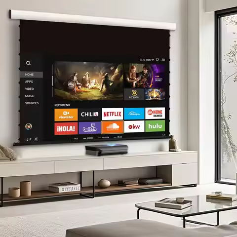 YuTong 84 inch~150 inch alr ust t-prism Ambient Light Rejecting Motorized Drop Down projector Screen