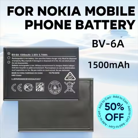 BV-6A 1500mAh for Nokia 2060 3060 5250 C5-03 8110 4G Mobile Phone Battery