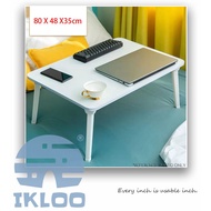 Ikloo folding table bed table computer reading table white