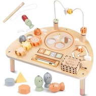 Activity Table for 1 Year Old, Montessori Toys for 1 2 Year Old Girls Boy Gifts, 8 in 1 Wooden