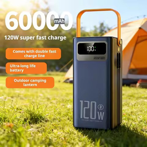120W Fast Charging Power Station 60000mAh, Portable Large Capacity Power Bank Emergency Charger for 